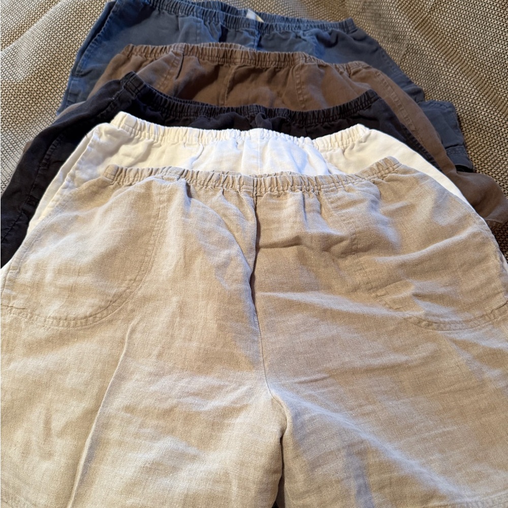 J Jill linen pull on shorts 5pair!